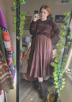 idk a lil grungy flowy idk idk fit?? #fashion #grunge #fairygrunge Whimsical Grunge Outfits, Fairygrunge Outfit Ideas, Grunge Hippie Aesthetic Outfit, Oliver Core, Hippie Grunge Outfits, Hippie Aesthetic Outfit, Hippie Girl Aesthetic, Grandmacore Outfit, Aurora Style