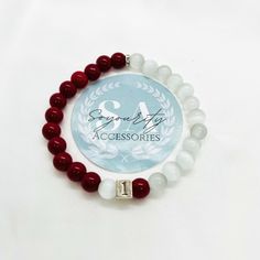 Kappa Frat charm bracelet with line position charm. Display your fraternity's colors brightly and beautifully with this hand stung, bead charm bracelet. A perfect, affordable gift for new members or as a gift for your favorite nupe on his Founder's Day, crossing anniversary, birthday or just because! The bracelet is constructed on super stretchy, yet durable elastic string that rests comfortably on wrists without irritation. -------Message me about bulk orders and discounts------- Trendy Charm Bracelet With 8mm Beads For Gift, Trendy Charm Bracelet With 8mm Beads As Gift, Gift Charm Bracelet With Round Beads And Extender, Casual Red Charm Bracelet Gift, Hypoallergenic Round Beads Wristband Gift, Gift Beaded Bracelets With Extender, Gift Stretch Bracelet With Round Beads And Extender, Founders Day, Bead Charm Bracelet