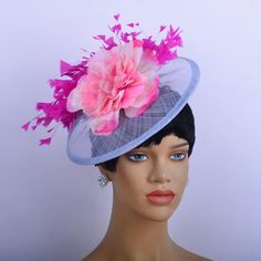 Hello!Welcome to our shop of  365daysCreations product information: Season:All Season Gender:Female Occasion:Party,Wedding,Melbourne cup,Kentucky Derby Material:Feather,Sinamay,silk flower With 1.2cm satin headband at the back Color:blush pink/fuchsia,light blue/fuchsia,navy blue/fuchsia Feathered Mini Hats For Royal Ascot Races, Royal Ascot Feathered Fascinator Hat, Royal Ascot Feathered Mini Hats For Races, Mini Hats With Feathers For Royal Ascot Races, Royal Ascot Mini Hats With Feathers, Feathered Mini Hats For Kentucky Derby, Church Fascinator With Short Brim And Feathers, Feathered Short Brim Fascinator For Church, Handmade Flower Mini Hat For Royal Ascot Races