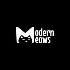 the logo for modern eow's is black and white with a cat on it