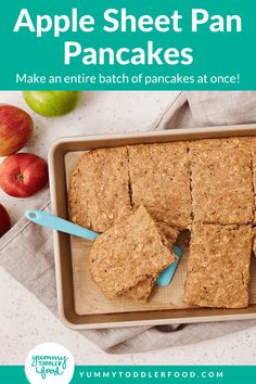 an apple and oatmeal snack on a tray