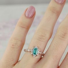 Claire Paraiba Tourmaline Ring- Sterling Silver Paraiba Tourmaline Engagement Ring, Paraiba Tourmaline Ring, Timeless Engagement Ring, Emerald Gem, Mohs Scale, Women's Spurs, Paraiba Tourmaline, Color Turquoise, Tourmaline Ring