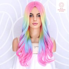 🌟 Welcome to Wig Wonders Store! 🌟 Indulge in the magic of our enchanting wig collection! 🔴 Color: Multicolor 🔴 Cap Type: Rose Mesh Net 🔴 Crowd: Women 🔴 Hairstyle:Medium Wigs 🔴 Theme: Daily 🔴 Dye/Bleach/Perm:Perm, Dye 🔴 Heat Tolerence: 100℃ 🔴 Material: High Temperature Fiber Elevate your style and express your unique personality with our diverse range of high-quality wigs crafted to perfection. Whether you're seeking a glamorous look for a special occasion or a subtle enhancement for ev Rainbow Wig, Bangs Wig, Party Wig, High Quality Wigs, Curly Hair Wig, Hair Starting, Bill Kaulitz, Curly Wig, Body Wave Hair