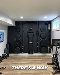 Where there is a wall, there is a way Diy Garage Organization, Small Home Gym, Gym Setup