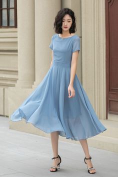 Get ready to embrace summer with flair in this stunning Bohemian Swing Chiffon prom dress! Elevate your style with this airy and elegant piece, perfect for any summer occasion. 🌞💃 

SKU 5115 
Link in bio 

#BohoChic #SummerFashion #ChiffonDress #SwingDress #Xiaolizihandmade Chiffon Dress Pattern, Best Dress Shoes, Summer Prom Dress, Cloak Dress, Wedding Party Bridesmaid, Summer Coats, Print Chiffon Dress, Elegant Outfits, Chiffon Evening Dresses