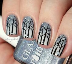 winter-nail-art Nagel Stamping, Manicure Gel, Blue Nail, Winter Nail Art, Winter Nail Designs, Winter Nail, Festival Nails, Beautiful Nail Designs