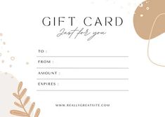 a gift card with gold leaves on it