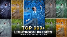 a collage of photos with the caption top 99 + lightroom presets