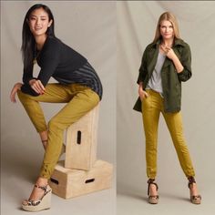 Spring 2019 Collection Jogger Style Pant, Snap Buttons At Ankle - Elasticized Ankle, Buttoned Back Pockets, Gold Glow Collection, Marigold Shade - Mustard Yellow Color Nwot, Purchased Wrong Size Approx. Flat Measurements: Inseam: 26" Rise: 11" Waist: 15" Leg Opening: 6" Mustard Pants Outfit, Yellow Pants Outfit, Mustard Yellow Pants, Fall Athleisure, Mustard Pants, Jogger Pants Style, Chino Pants Women, Jogger Pants Outfit, Athleisure Pants