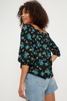 Blue Ditsy Shirred Square Neck Top Square Neck Top, Summer Ideas, Dorothy Perkins, Square Neck, Buy Online, Shop Now, Square, Women's Top, How To Wear