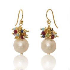 Baroque Freshwater Pearl Earring with Rainbow Top GP Length- 0.81” Width- 0.48” Limited Edition Elegant Multicolor Pearl Earrings For Celebration, White Dangle Earrings With 17 Jewels, White Multi-stone Earrings Fine Jewelry, Elegant Multicolor Pearl Drop Earrings, White Gemstone Party Earrings, Elegant Multicolor Dangle Pearl Earrings, White Gemstone Earrings For Celebration, Elegant White Multi-stone Earrings, Jewellery Summer