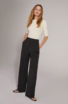 Favorite Daughter The Fiona Wide Leg Pants | Nordstrom Flat Front Pants Women, Slacks Outfit, Wedding Fits, Curated Wardrobe, Vision 2024, Wide Leg Pants Outfit, Casual Work Outfits Women, Business Casual Summer, Wardrobe Refresh