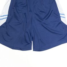 Item is in good used condition. > Size: L > Waist Size: 30" > Inside Leg: 9" > Rise: 13" > Hem: 13" Stretch Blue Shorts For Sports Events, Blue Stretch Shorts For Sports Events, Navy Sporty Shorts With Short Legs, Sporty Navy Shorts With Short Leg, Blue Cotton Athletic Shorts For Training, Blue Sportswear Shorts For Sports Events, Casual Blue Athletic Shorts For Sports Events, Blue Go-dry Shorts For Sports Events, Blue Sports Shorts With Short Legs