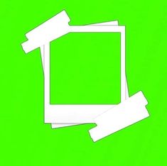 three square frames are stacked on top of each other in front of a green background