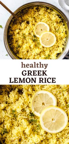 Easy Greek Lemon Rice Pilaf Recipe Mediterranean Herbs, Greek Lemon Rice, Sauteed Onions, Rice Side Dish Recipes, Greek Dinners, Rice Side, Easy Mediterranean Diet Recipes, Avocado Dip, Rice Side Dishes