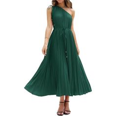 *Features: Xs=Us 0-2, S=Us 4-6, M=Us 8-10, L=Us 12-14, Xl=Us 16 / One Shoulder Maxi Dresses / Casual Sundress / Women's Summer Dresses / Sleeveless / Drawstring Shoulder / Pleated / Tie Waist / Solid Color / Flowy A-Line Dresses / Cocktail Dresses For Women *Material: The Casual Sundress Is Made Of Soft And Breathable Material, Which Help You Feel Fresh And Comfy On A Scorching Summer Day. With The Loose Fit Cut, This Long Flowy Dresses Can Fits For All Body Shape Perfectly *Colors: Black One Sh Red Pleated Maxi Dress, Maxi Dresses Summer, Orange Dress Summer, Casual Cocktail Dress, Wine Red Dress, Flowy Dress Long, Black One Shoulder Dress, Party Cocktail Dress, Casual Sundress