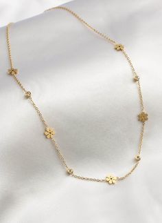 "Best-quality gold plated stainless steel swarovski detailed flower necklace, floral necklace, swarovski flower, swarovski flower jewelry ✨ Stop worrying about your jewelry being tarnished, discolored, rusted, or scratched with 316L stainless steel.  ✨ The necklace is entirely made of 316L high-quality stainless steel, which makes it more durable in harsh conditions (swimming, showering, and chemical contact). ✨ 316L steel is naturally anti-allergenic, so it won't cause any allergy. ✨ The stainless steel mark is sealed as s-steel on the necklace. ✨ 316L is better than silver and feels like gold; therefore will make a perfect gift for you and your loved ones. ✨ 100% satisfaction guarantee; Return it within 14 days if you feel unsatisfied. ✨ Please don't hesitate to get in touch with me with Gold Flower-shaped Cubic Zirconia Necklaces, Gold Flower-shaped Necklace With Cubic Zirconia, Gold Flower Necklace With Cubic Zirconia, Delicate Flower-shaped Cubic Zirconia Necklace, Elegant Stainless Steel Flower Pendant Necklace, Elegant Stainless Steel Flower Pendant Jewelry, Gold-plated Flower Necklace With Clavicle Chain, Gold-plated Clavicle Flower Necklace, Gold Plated Flower Necklace With Clavicle Chain