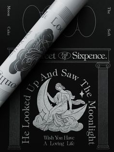 a pen sitting on top of a book next to an inking pad with the title, let us and saw the moon