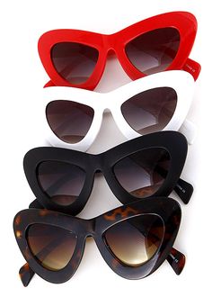 DETAILS: Oversized Cat Eye Butterfly shaped sunglasses Available in four colors Thick Plastic Frame 100% UV protection Imported All sunglasses come with a black sunglass pouch Sunglass Pouch, Eye Butterfly, Mens Sunglasses Fashion, Mod Squad, Shaped Sunglasses, Trendy Sunglasses, Butterfly Shape, Sunglasses & Glasses, Oversized Sunglasses