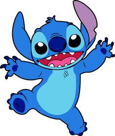 a blue cartoon character with big eyes and an evil smile on his face is dancing