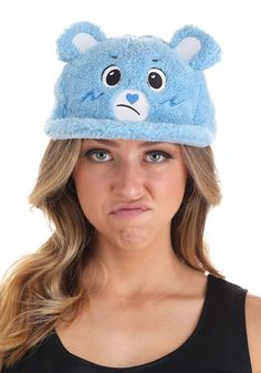 PRICES MAY VARY. Size: Standard 100% polyester faux fur Baseball-style cap has hook & loop fastener size-adjustment band at back Soft-sculpted ears on top, embroidered Grumpy Bear face on front Officially licensed Don't be a grump, just get our Care Bears Grumpy Bear Fuzzy Cap and show off your love of the Care Bears! This fun and furry cap features the grumpy bear face on the front and ears on top, making it the perfect way to show your mood. The fuzzy material is faux fur that will make it a c Care Bears Grumpy Bear, Happy Songs, Grumpy Bear, The Care Bears, Happy Song, Bear Outfits, Bear Face, Bear Hat, Tough Love