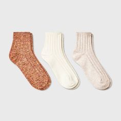 Women's Four Color Marled and Solid Ribbed 3pk Ankle Socks - Universal Thread™ Rust/Ivory/Oatmeal Heather 4-10 Fall Socks, Target Brands, Fall Clothes, Be True To Yourself, Universal Thread, Ankle Socks, Mule, Fabric Care, Tumble Dryer