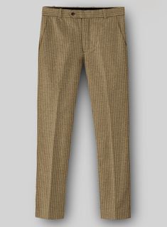 Revel in distinguished style with our Houndstooth Tan Tweed Pants, an artisanal piece tailored from sumptuous wool. Its beguiling houndstooth pattern in a warm tan-brown tone adds an air of quiet sophistication. With an exquisitely textured fabric, these pants offers unparalleled comfort, perfectly suited for commanding business settings, ceremonial duties, or everyday refinement.  Look Includes    Houndstooth Tan Brown Tweed Fabric  Cross Pocket  Flat Front  Two Welted Back Pockets on Trousers    Click 'Customize Now' to modify the look if needed.   Lining: Viscose; Dry Clean. Brown Dress Pants With Belt Loops For Business, Classic Houndstooth Pants For Business Casual, Tailored Brown Pants For Winter, Tailored Tweed Pants For Fall, Classic Brown Winter Pants, Brown Winter Workwear Dress Pants, Brown Pants With Pressed Crease For Fall, Winter Workwear Brown Dress Pants, Brown Formal Bottoms For Winter