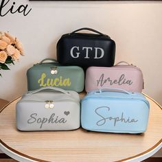 Custom Name Cosmetic Bag-Personalized Monogram Makeup Bag-Leather Toiletry Bag-Birth Month Bridesmaid Bag-Bridal Party Gifts-Bridesmaid Gift Product Details -Vegan high quality leather - Multiple font and color options Size : L*W *H : 10.2"x6.2"x 6.2"( 26 x 16 x 16cm ) ♥Perfect gift for many occasions ---- can be used at Christmas, Thanksgiving, Birthday, New Year, Mother's Day, Wedding...Gift for your mum, sisters, girlfriends, bridesmaids, other female friends --RETURNS AND EXCHANGES TERMS-- ♥ Makeup Bag Leather, Monogrammed Makeup Bags, Bridesmaid Makeup Bag, Custom Makeup Bags, Leather Makeup Bag, Leather Toiletry Bag, Large Cosmetic Bag, Bridesmaid Bags, Embroidered Leather