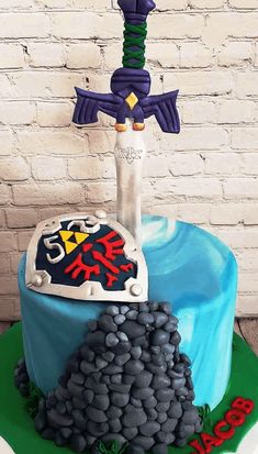 Legend Of Zelda Birthday, Zelda Cake, Zelda Party, Zelda Birthday, 7 Birthday, Marvel Cake, Baker Cake, Cake Designs Images