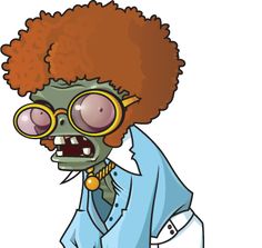 an image of a cartoon character with glasses and afro hair wearing a lab coat, tie and gold necklace