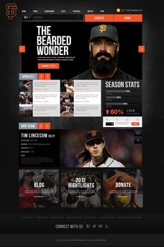 an image of a baseball website with many different things on the page and it's layout