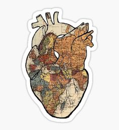 a map of the heart sticker