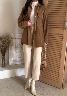 Women's Thick Corduroy Long Overfit Shirts  Size  One size, good for US size 4-12 Shoulder width 56cm  Chest width 70cm  Sleeve Length 50cm  Front length 62cm / Back length 74cm Fabric and Care  Cotton corduroy 100% Machine washable and tumble dry  Made in S Korea S Korea, Womens Blouses, Loose Fit Shirts, Dark Beige, Blue Sweatshirt, Cotton Blouses, Shirt Price, Shirt Outfit, Womens Clothing Tops