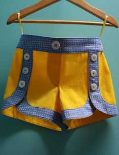 Como Fazer Short, Sewing Shorts, Kids Couture, Crochet Baby Clothes, Baby Shorts, Dresses Kids Girl, Diy For Girls