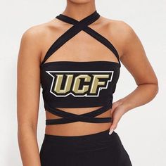 Pair this University of Central Florida multi-way wrap bandeau with our tailgate leggings or tailgate skirt for a game day look that is not only insta-worthy, but also sure to turn heads! Adjustable ties make this top able to be worn endless ways! Fits true to size. 88% Polyester, 12% Spandex. Officially Licensed by Lo + Jo Bands. University Of Central Florida, Boutique Collection, Patterned Leggings, Central Florida, Bandeau Top, Tube Top, Game Day, Perfect Fit, University