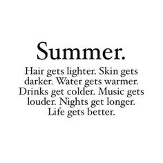 an advertisement with the words summer written in black and white, on a white background