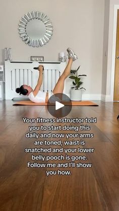 a woman is doing exercises on her yoga mat