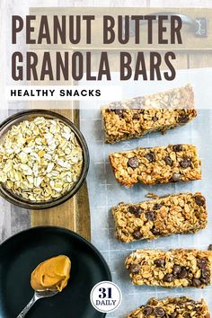 peanut butter granola bars with healthy snacks