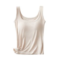 Season:Summer; Fabric:Polyester; Sleeve Length:Sleeveless; Look After Me:Wet and Dry Cleaning,Washable,Machine wash; Gender:Women's; Style:Basic; Elasticity:Micro-elastic; Tops Type:Tank Top; Details:Chest pads; Top Length:Regular; Fit Type:Regular Fit; Pattern:Plain; Neckline:Crew Neck; Front page:FF; Listing Date:04/13/2024; Production mode:External procurement Beige Crochet Tank Top, Seamless Stretch Summer Vest, Beige Sleeveless Cotton Tank Top, Beige Cotton Sleeveless Tank Top, Summer Tops With Stretch And Wide Straps, Stretch Cami Vest For Summer, Summer Vest Tops With Wide Straps, Summer Seamless Vest With Tank Straps, Beige Stretch Tank Vest