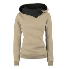 color: Khaki, size: M Thick Hoodies, Hoodie Scarf, Solid Hoodie, Sports Wear Women, Pullover Mode, Elegant Sweater, Winter Pullover, Hoodie Women, Sports Hoodies