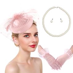 PRICES MAY VARY. What You Get: One Fascinator Hat, One Pair of Gloves, a complete and exquisite party decor color match set, One Size Fit Most women and girls. Elegant Design: Vintage style fascinator hat with clips and headband for convenient use, mesh veil and feather decor make your hat more charming. 2 Type of Gloves: Lace floral gloves with touch screen function, fingerless satin gloves also make your hand feel free, both of them enable you to use smartphone and other handheld devices. Wide English Hats, Women Tea Party, Types Of Gloves, Floral Gloves, Beige Gloves, Gloves Lace, Satin Gloves, Pink Jordans, Handheld Devices