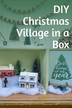 Discover the joy of creating your very own DIY Christmas Village in a Box with our easy-to-follow guide. This enchanting project will not only help you unleash your creativity but also provide endless fun and holiday memories for you and your loved ones. Unlock the magic by following these detailed instructions and transform ordinary boxes into festive scenes straight from a winter wonderland! Village Ideas, Simple Holiday Decor, Diy Christmas Village, Christmas Is Over, Christmas Villages, Christmas Ornaments Homemade, Wood Crates, Homemade Christmas Gifts, Village Houses