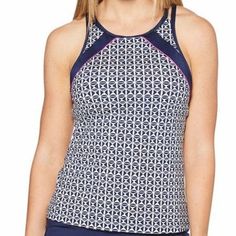 Stay Stylish In This Jag Nwt Navy Geometric Sports Tankini Top. Designed To Offer Full Coverage, It Features A Unique Strap Back Design. Perfectly Fitting Size Medium. Brand: Jag Color: Blue, White Size: Medium Style: Tankini Full Coverage Strap Back Design Geometric Pattern Jag Nwt Navy, White And Pink Geometric Sports Tankini Top Size Medium. The Top Has Adjustable Straps. The Padding Is Removable. Perfect For Kids On The Beach Or Playing Beach Volleyball. Fill Coverage. (89) Sporty Sleeveless Tankini For Sports, Blue Sporty Tankini For Sports, Fitted Sleeveless Tops With Built-in Padding, Sporty Blue Tankini For Sports, Moisture-wicking Tankini For Sports, Blue Sporty Tankini For Workout, Sporty Fitted Sleeveless Tankini, Fitted Purple Athleisure Swimwear, Purple Fitted Athleisure Swimwear