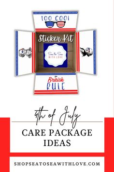 an advertisement for the eye care package that includes glasses and stickers, with text overlay