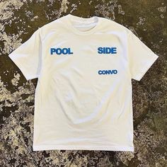 Pool Side Convo T-Shirt Fast Shipping $25 Lowest I Can Do Custom Deadstock Hit Me With Questions Basic Summer T-shirt With Graphic Design, Basic Summer Graphic T-shirt, Summer Streetwear Shirt With Logo Print, Streetwear Summer Shirt With Logo Print, Cool White T-shirt For Summer, White Relaxed Fit Cool T-shirt, Summer Cotton Shirt With Logo Print, Sporty Graphic Design Shirt For Summer, Urban Style Text Print Shirt For Summer