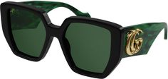 001 - Green - Green Casual Gucci Square Frame Sunglasses, Gucci Green Sunglasses With Mirrored Lenses, Gucci Green Polarized Sunglasses, Casual Gucci Sunglasses With Mirrored Lenses, Casual Gucci Sunglasses With Gradient Lenses, Gucci Casual Sunglasses With Mirrored Lenses, Gucci Casual Polarized Sunglasses, Contemporary Sunglasses With Gradient Lenses, Gucci Casual Green Sunglasses