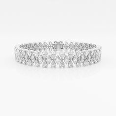 Badgley Mischka 9 1/4 ctw Pear and Marquise Lab Grown Diamond Alternating Fashion Bracelet - 7 Inches 14K White Gold FG, VS2+ Luxury Marquise Cubic Zirconia Tennis Bracelet, Luxury Silver Marquise Diamond Bracelet, Luxury Marquise Diamond Bracelet For Anniversary, Luxury Marquise Diamond Bracelet With Brilliant Cut, Luxury Marquise Brilliant Cut Diamond Bracelet, Formal Marquise Diamond Bracelet With Diamond Accents, Formal Marquise Diamond Bracelet With Accents, Marquise Diamond Bracelet In White Gold For Anniversary, White Gold Marquise Diamond Bracelet For Anniversary