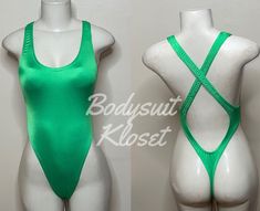 Welcome to my shop Let's Make Money Together 💕 DETAILS  * Handmade Item  * Materials: Nylon, Spandex * Full Bodysuit  * Never used  DESCRIPTION  * Thong Bodysuit  * Green Shiny Spandex * 4 way stretch Fabric  * Mannequin is wearing  XS/Small (may choose sizing at checkout) SHIPPING  My current shipping turnaround is really quick 1 to 2 days  RETURNS & EXCHANGES  No refunds or exchanges if you have any issues with your purchase please feel free to reach me personally. I can accommodate on your n Green Body Suit Outfit, Fabric Mannequin, Body Suit Outfit, Green Body Suit, Full Bodysuit, Club Attire, Suit Outfit, Full Body Suit, 4 Way Stretch Fabric