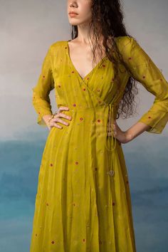 Indian Kurti Designs, Angrakha Style, Designer Kurti Patterns, Long Kurti Designs, Long Dress Design, Palazzo Set