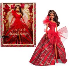 a barbie doll is shown next to a christmas card